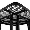 Flash Furniture Creekside 46 in Square Outdoor Picnic Table, Black Top/Seat/Frame, Mesh Metal Top SLF-EMS-46-BK-GG